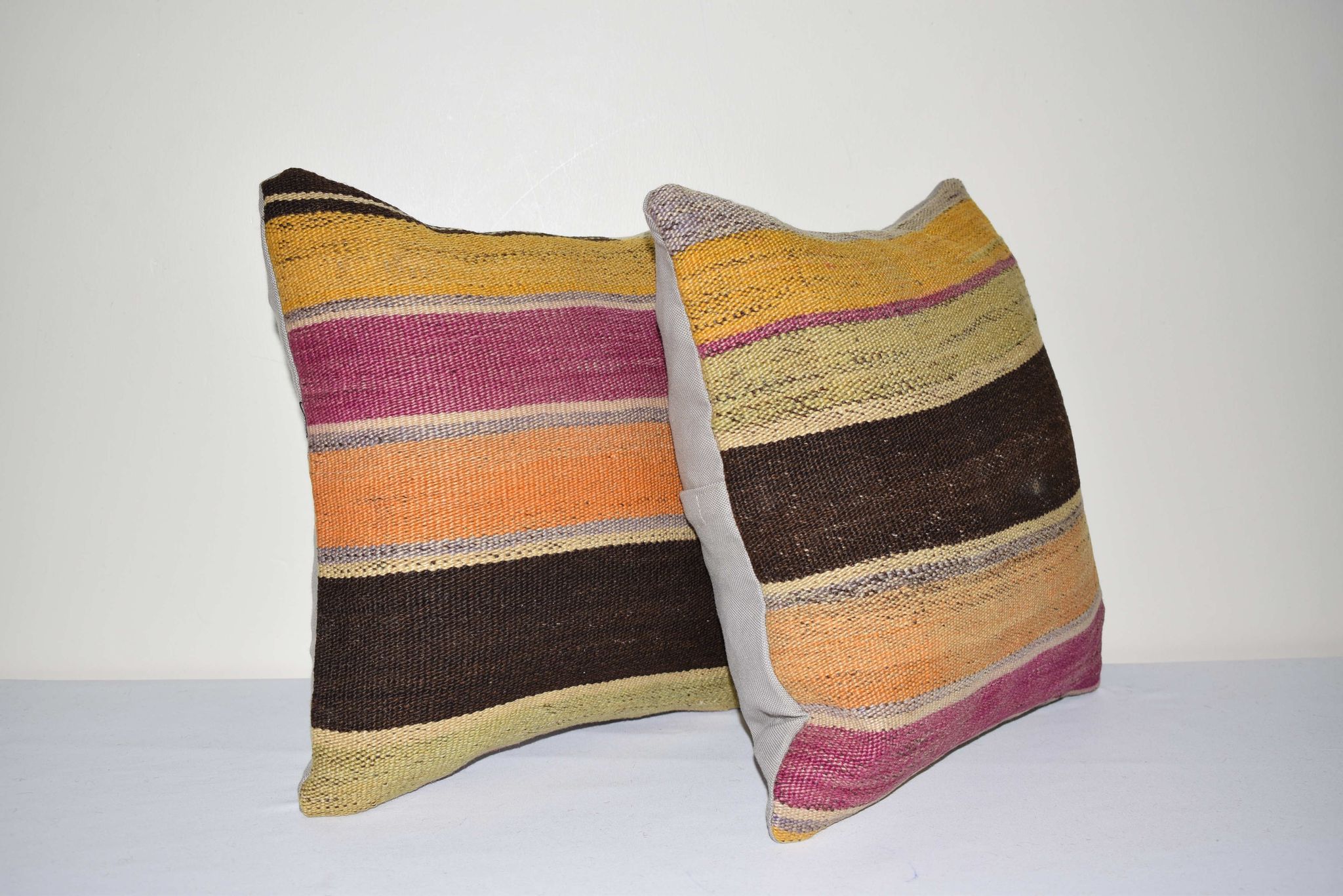 Vintage pillow store contemporary kilim turkish striped pillow covers, set of 2 ak619