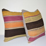 Vintage pillow store contemporary kilim turkish striped pillow covers, set of 2 ak619