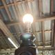 Side table floor lamp in Basque turned wood 50
