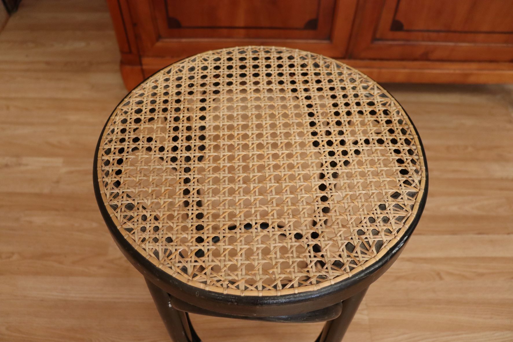 Stool wood & cannage