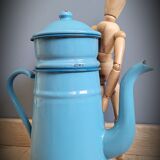 Blue enamelled coffee maker