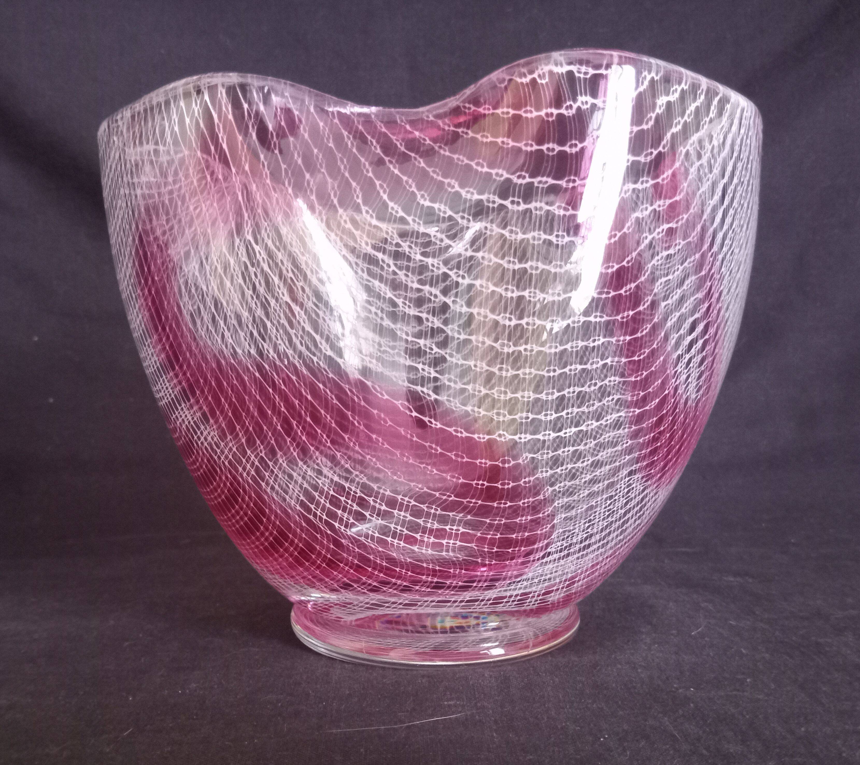 Glass vase with filigree motifs A. D. Copier, Leerdam, Netherlands