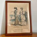 Framed antique print "Le moniteur de la Mode"