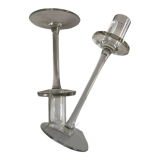 Product BHV Asymmetrical pair of glass candle holders 1980