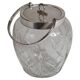 Crystal biscuit barrel with silver-plated mounts and handle, Austrian cut, 1920s.