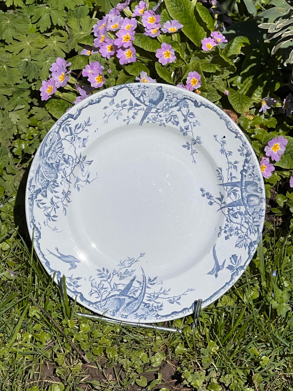 Round earthenware dish iron earth Keller and Guérin Lunéville ''Rambouillet''