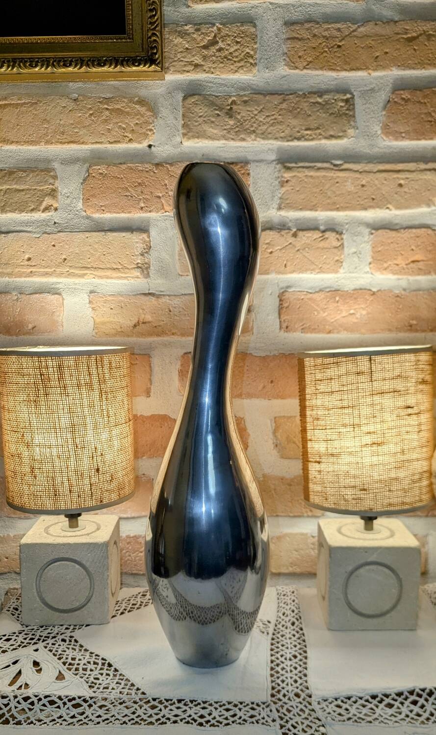 Important Aluminium Vase Vintage Modernist Design Organic Shape