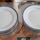 Christofle Océana Bleu dinner service, porcelain and fine gold