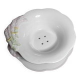 Ceramic and slip asparagus plate and drainer