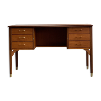Teak desk on rosewood legs, 60s Norway, vintage