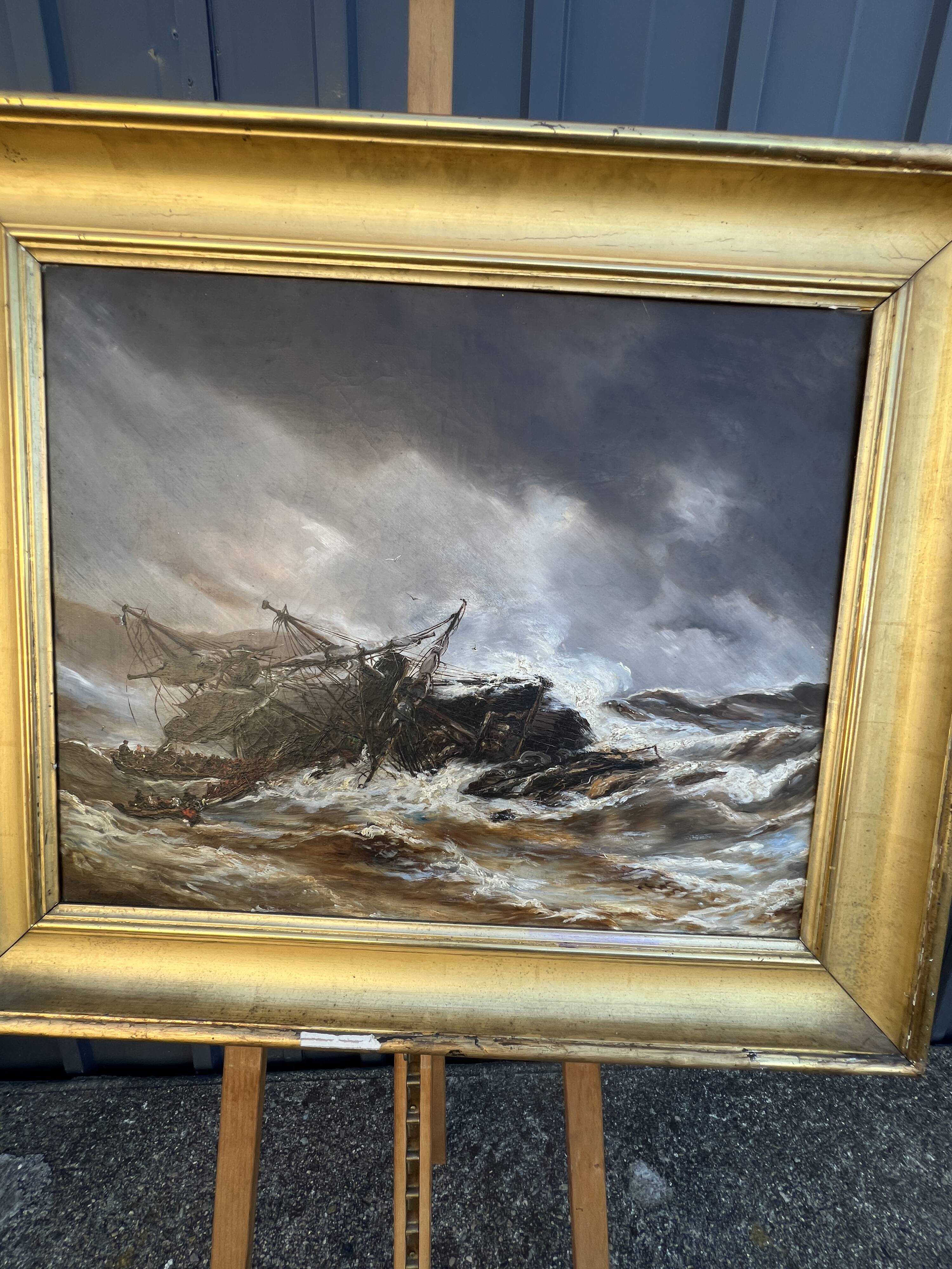 Oil on canvas The Shipwreck