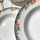 6 Digoin opaque porcelain soup plates with floral pattern "3984"