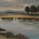 Oil on panel representing a pond 20th century