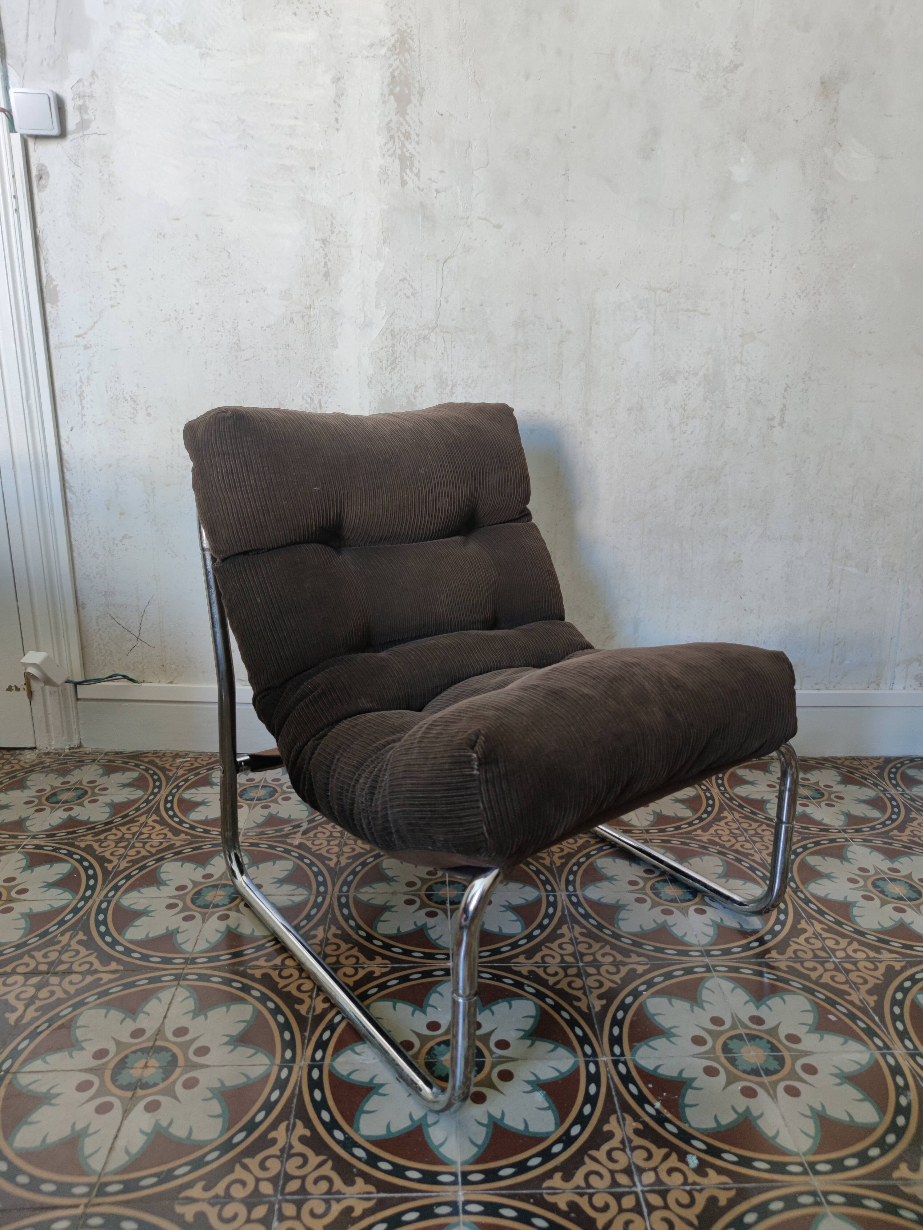 Fauteuils en velours vintage