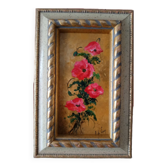 Floral oil painting signed