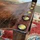 Set of 6 English chairs in oak and fine leather from the late 19th century.