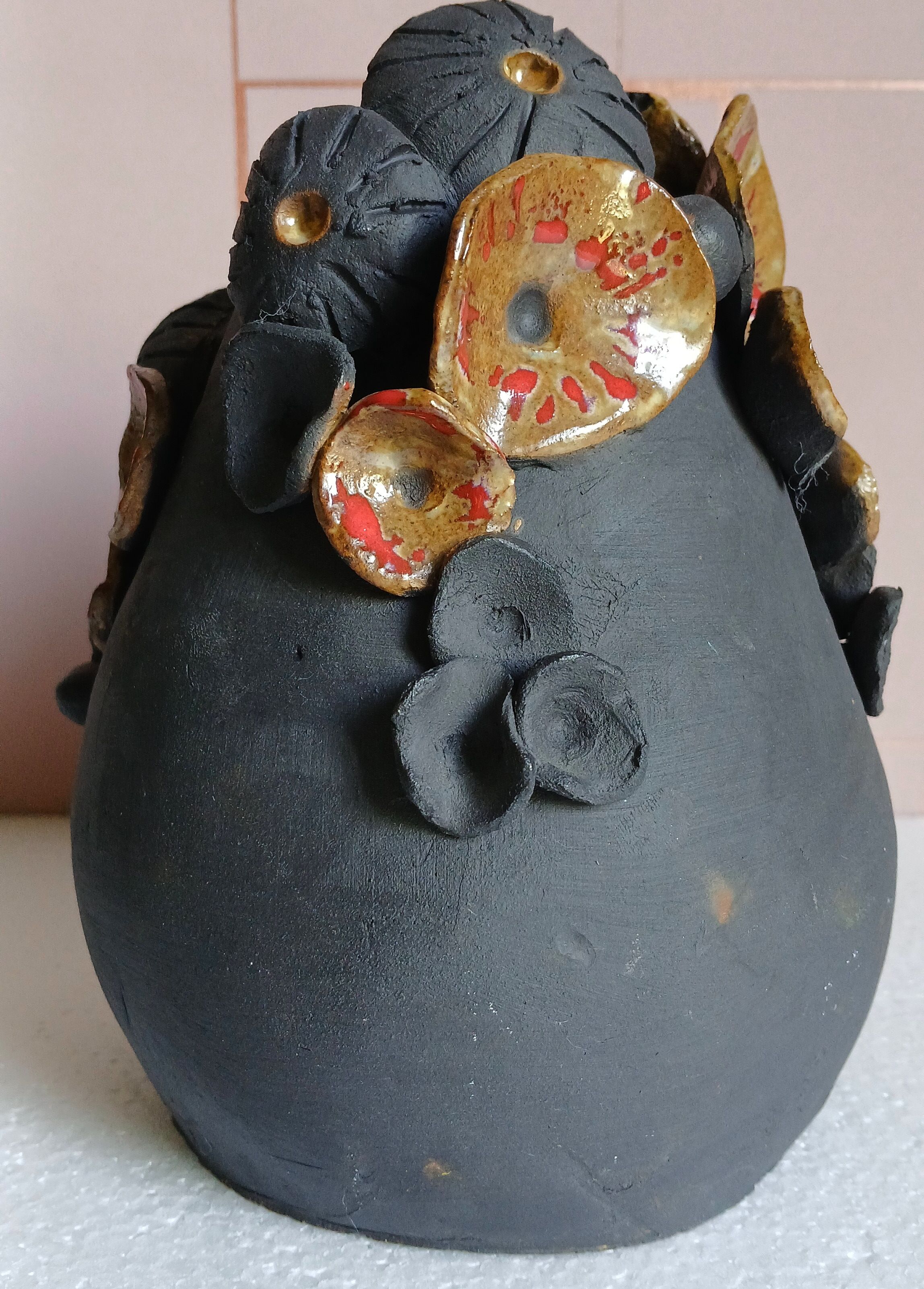 Raku vase, handmade