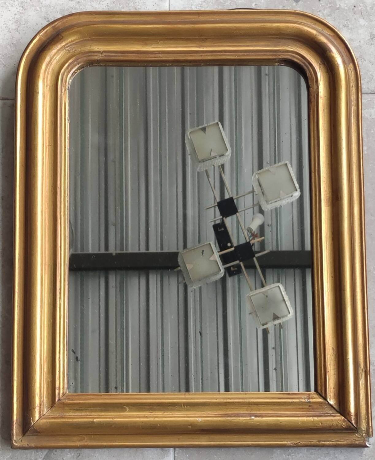 Antique small golden mirror louis philippe