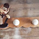 Wooden clown coat rack