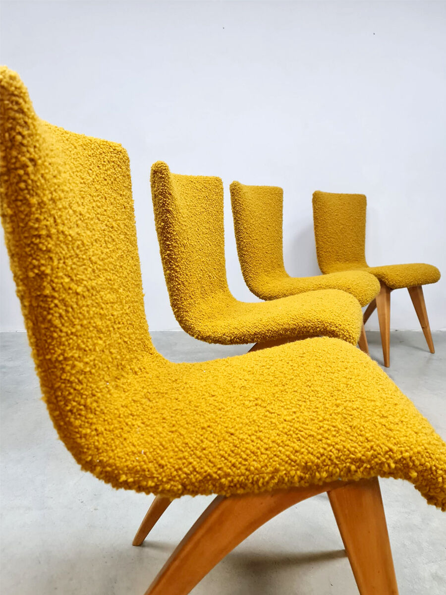 Vintage Dutch design dining chairs 'C.J. van Os' Culemborg