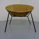 Danish Suede Folding Balloon Chair by Hans Olsen for Lea, 1960s