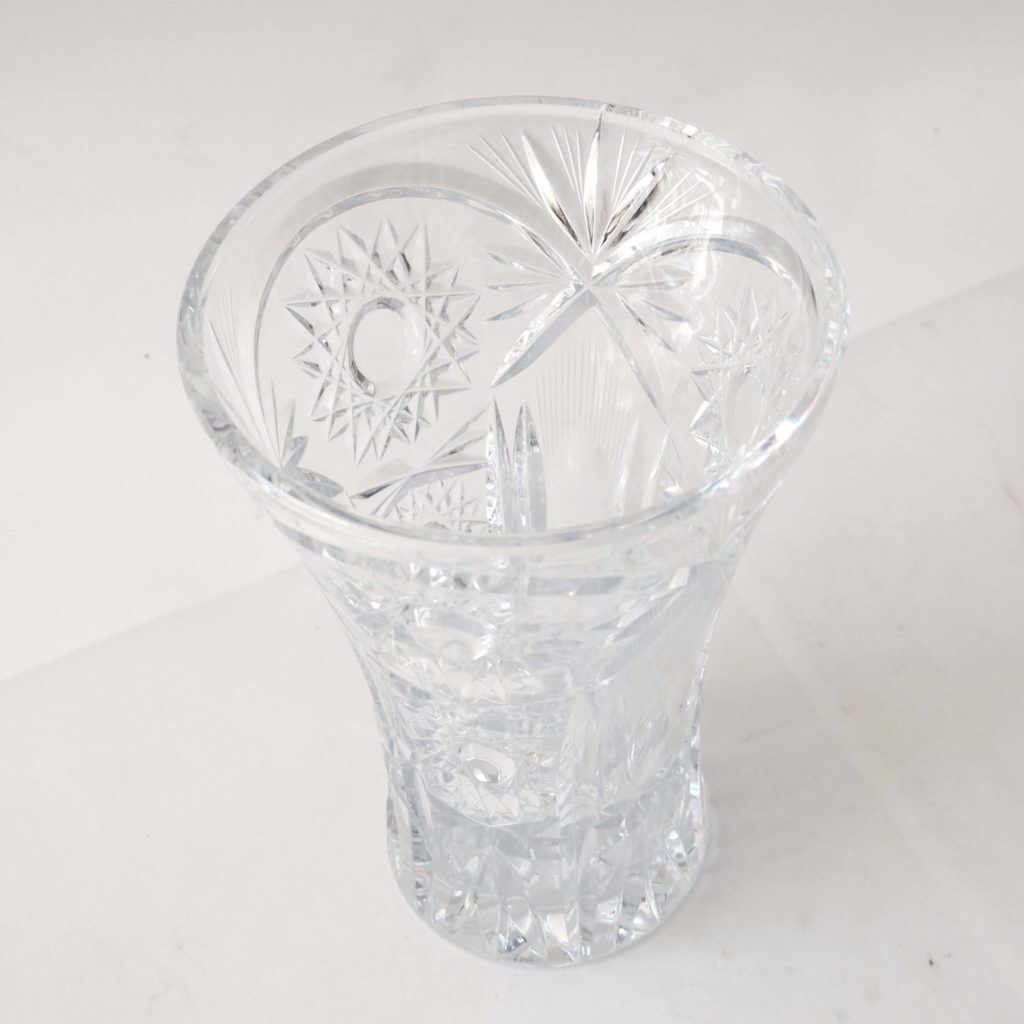 Carved crystal vase