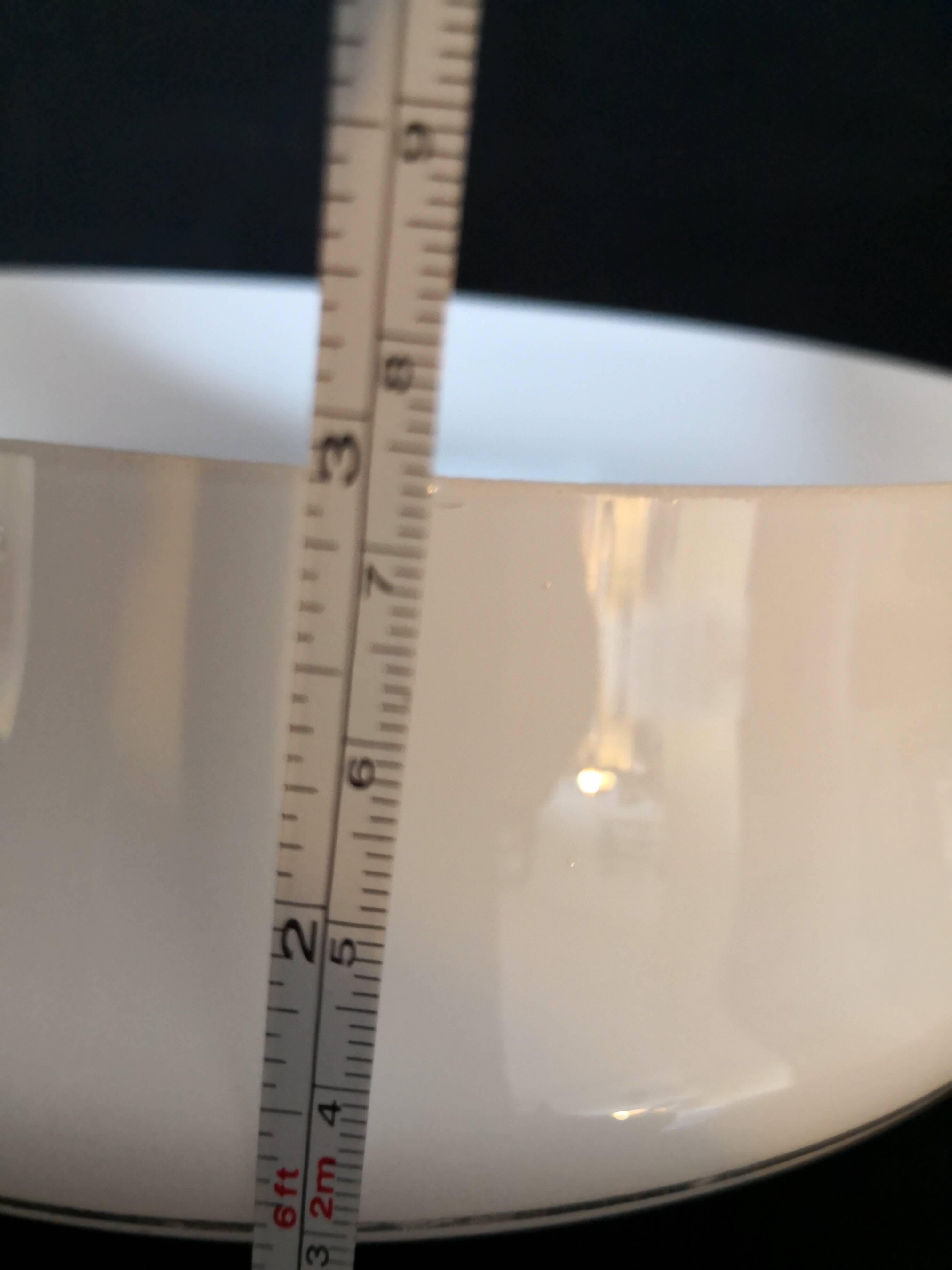 pendant lamp/lampshade/art deco in white opaline/gold lines