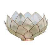 Mother-of-pearl and brass wall light, lotus flower.