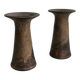 Vintage Scandinavian design glazed stoneware candle holders signed