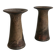 Vintage Scandinavian design glazed stoneware candle holders signed