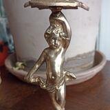 Bougeoir en laiton massif Chérubin / Putti