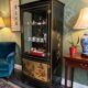 Large Asian Showcase in Black and Gold Lacquer - Display Cabinet