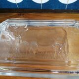 Beurrier en verre motif vache