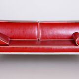 Restored Bauhaus Sofa by Robert Slezak, High-Quality Leather, Chrome, 1930s