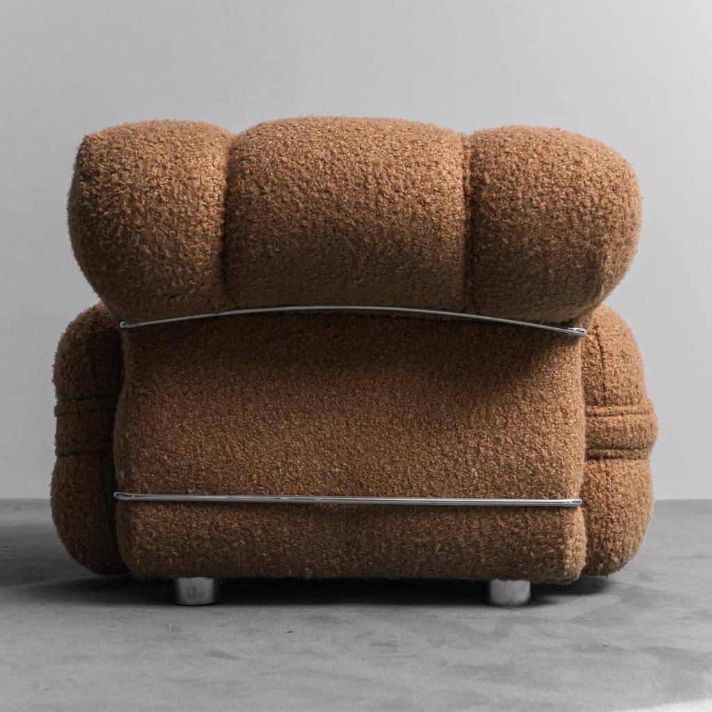 Poltrona in bouclé anni ’70 vintage modernariato