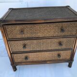 Rattan chest of drawers and canning 60s-70s