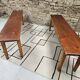 Lot deux bancs de ferme sapin vintage