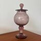 Purple bubble glass candy box – Biot style – hand-blown glass
