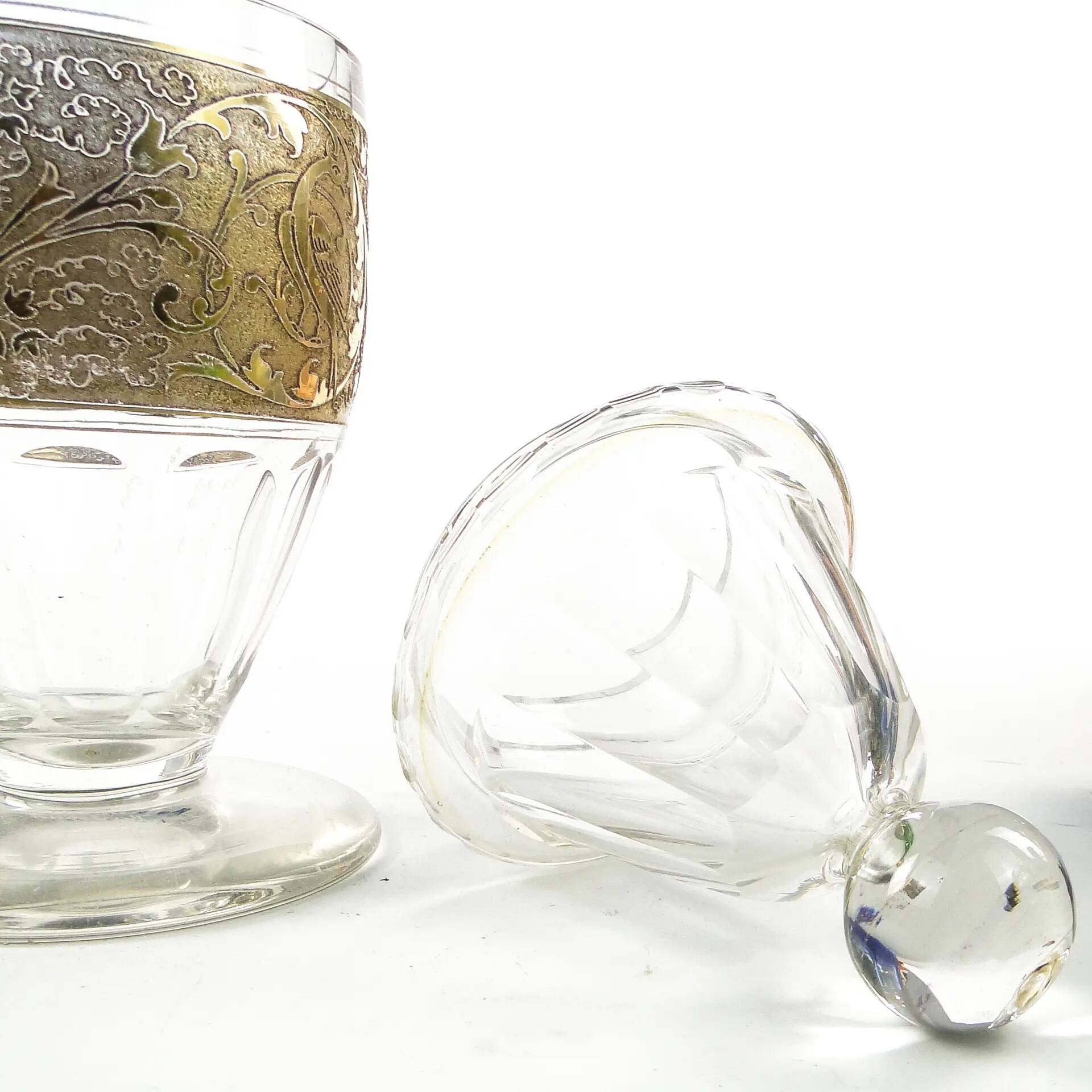 Art Deco bonbonniere, crystal, Czechoslovakia, 1930s