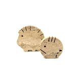 Travertine figures porcupine and fish, Fratelli Mannelli, Italy 1970s
