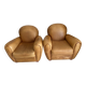Leather club armchair