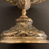 Openwork mythological cup in bronze on pedestal, Renaissance style