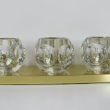 Applique en laiton et en verre de Peill et Putzler années 1970