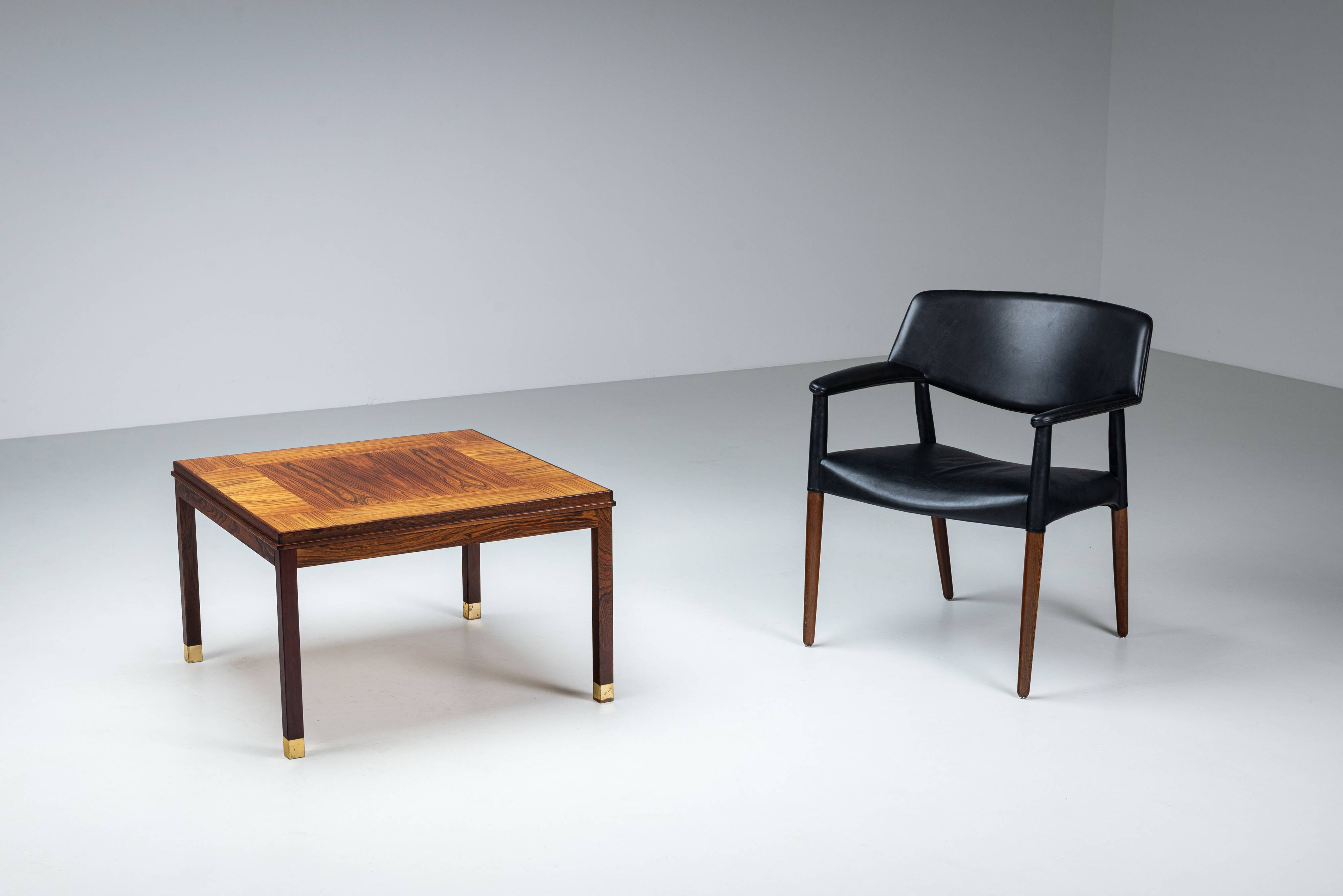 Table basse carrée en palissandre HMB Möbler Rörvik, Suède 1960