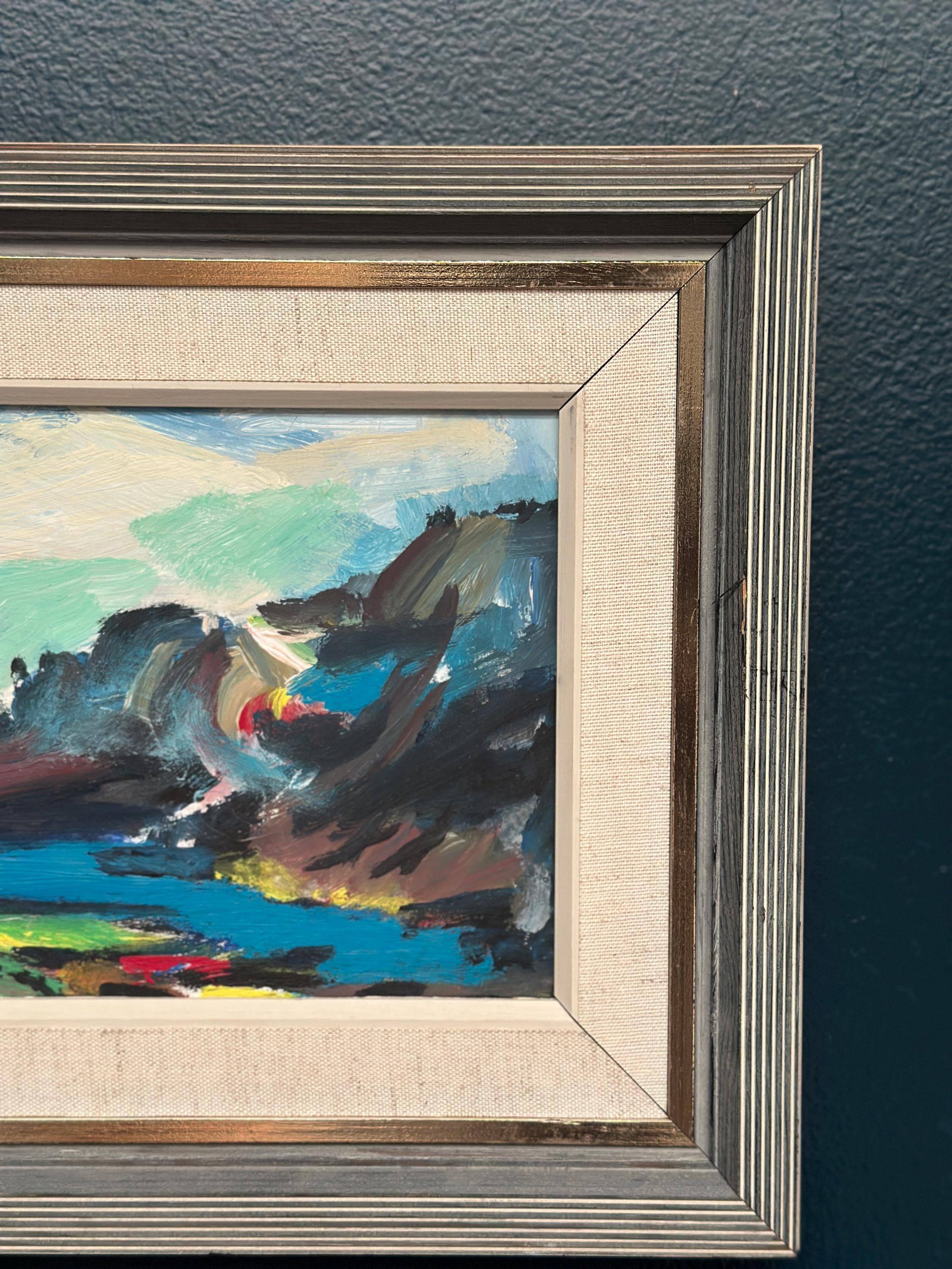 Original Swedish Oil on Panel – “Mountain Landscape” – Vintage & Framed