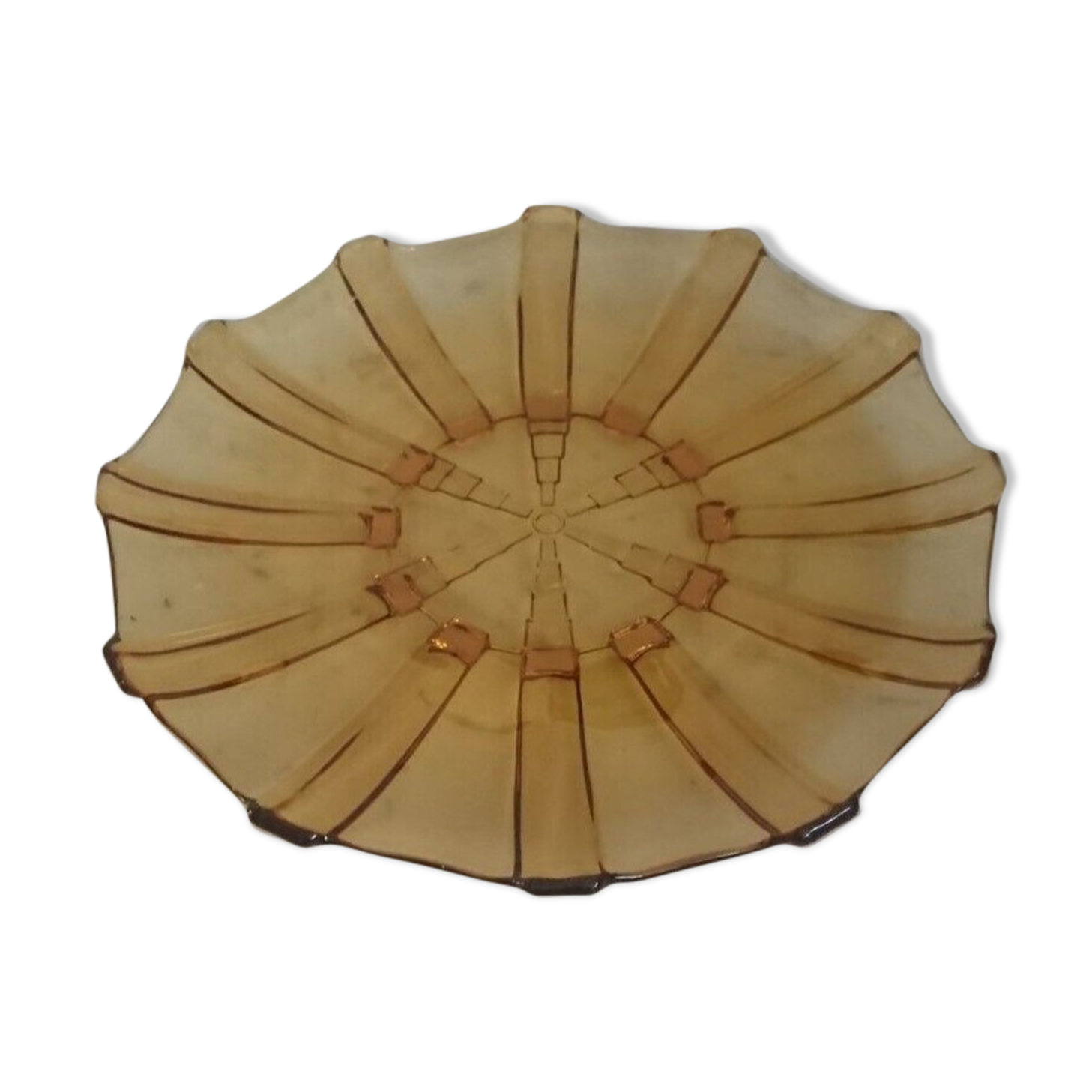 Plateau en verre ambré