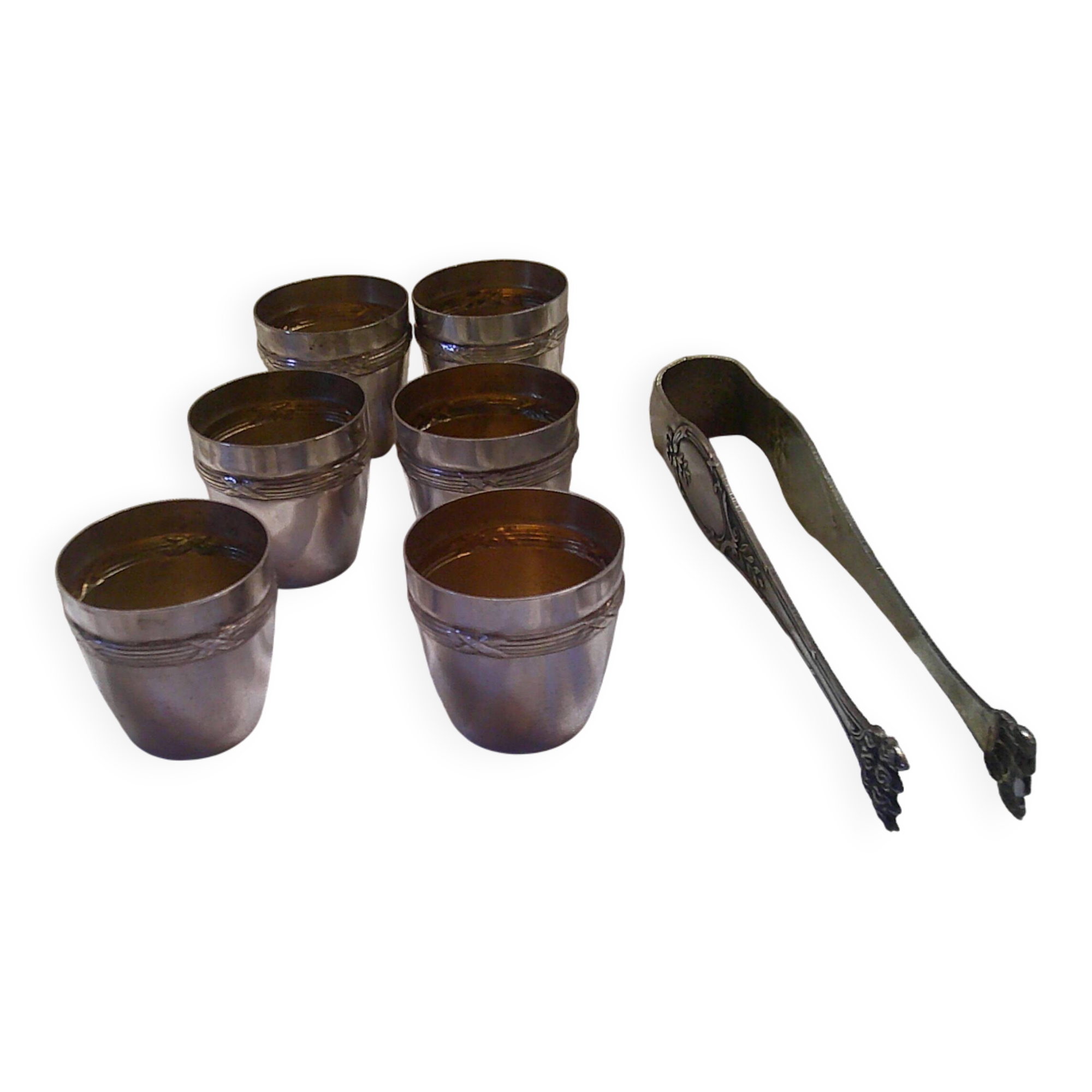 Coffret 6 gobelets en argent