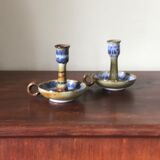 Pair of ceramic candle holders 1960 Roland Moreau