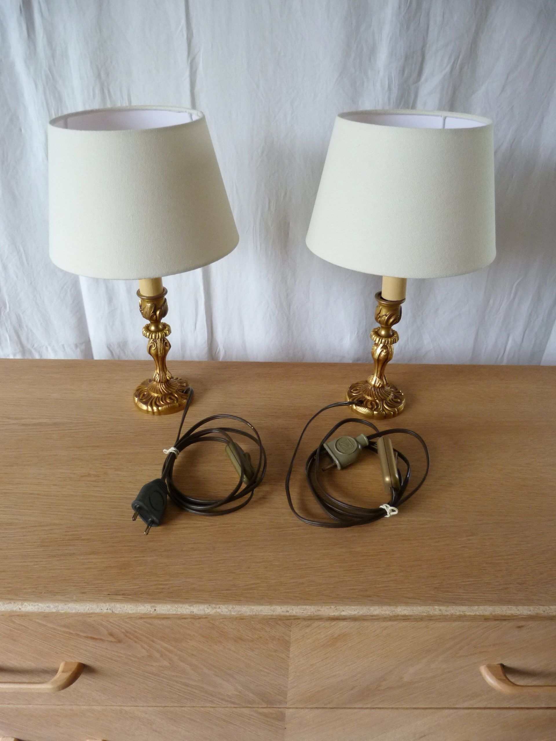 Paire de lampes bougeoir