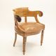 Fauteuil de bureau gondole époque Louis Philippe cuir et bois